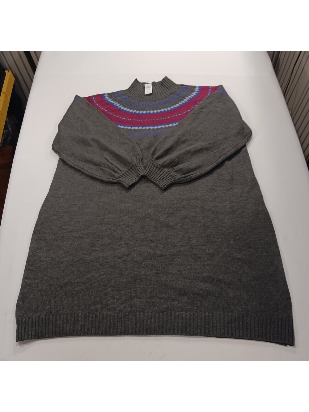 Lane Bryant 1124678 Women's Sweater Dress High Neck Acrylic Gray Plus Size 26/28